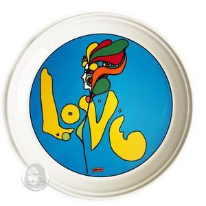 Vintage Peter Max LOVE Plate Home Decor Genuine China by Iroquois Syracuse NY